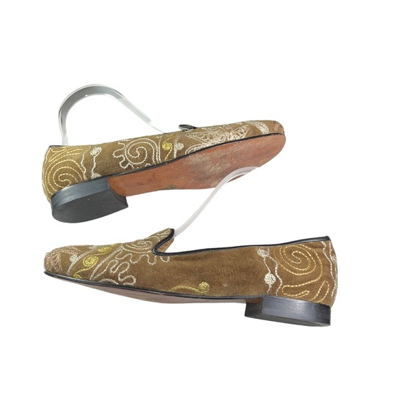 Velvet Road Brown Tan Gold Embroidered Ballet Flats womens shoes size 7.5 - Picture 12 of 15
